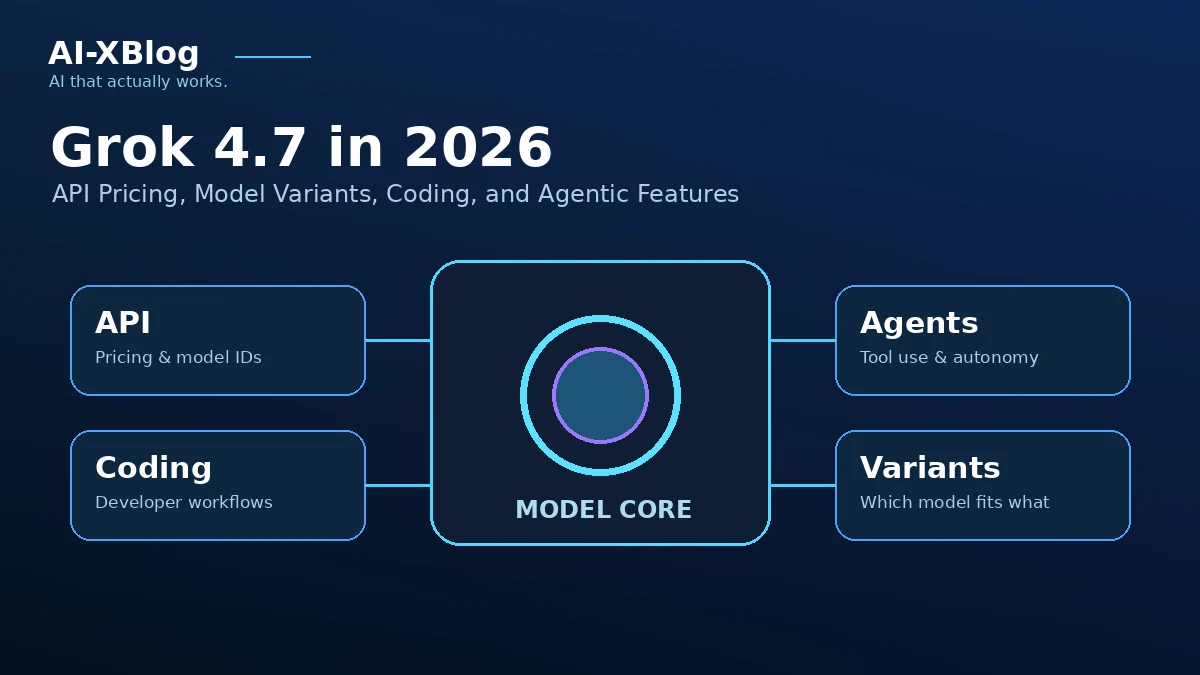 Grok 4.7 in 2026 with API pricing, model variants, coding, and agentic features