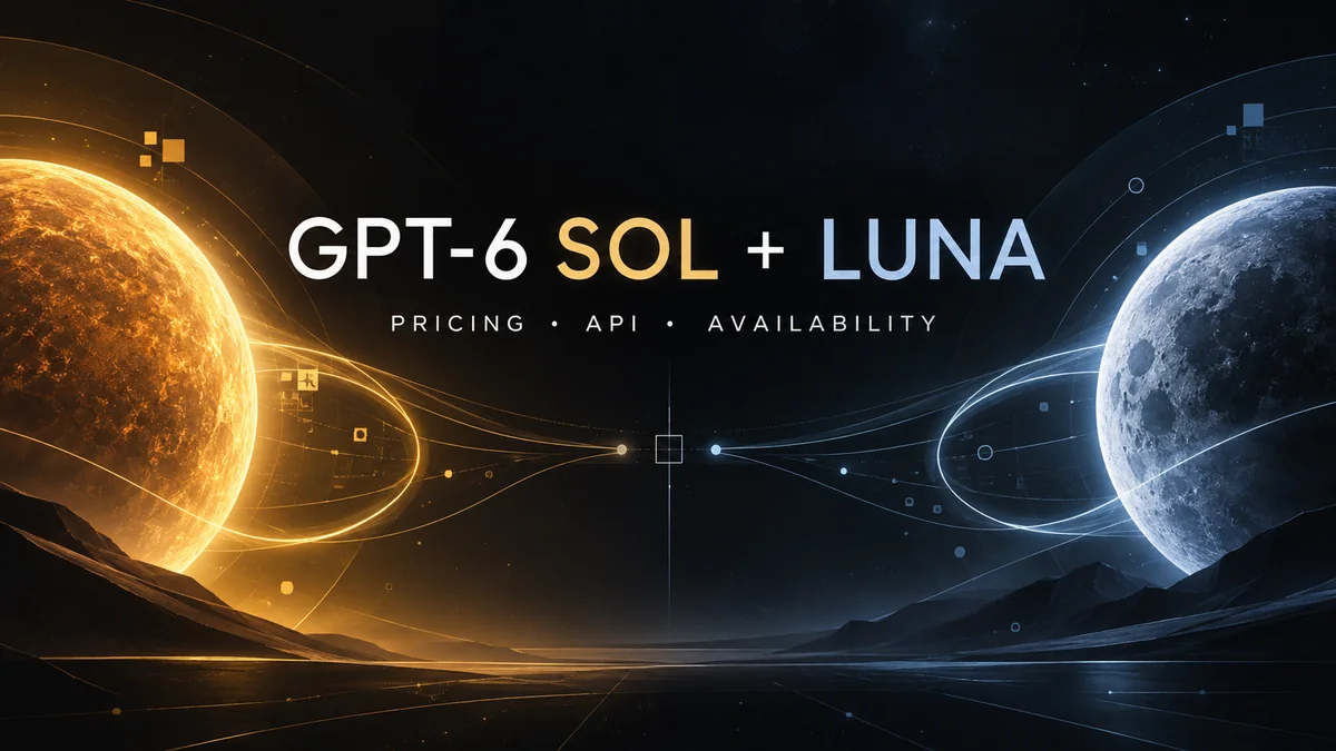 GPT-6 Sol and GPT-6 Luna launch with coding and reasoning workflow visualization