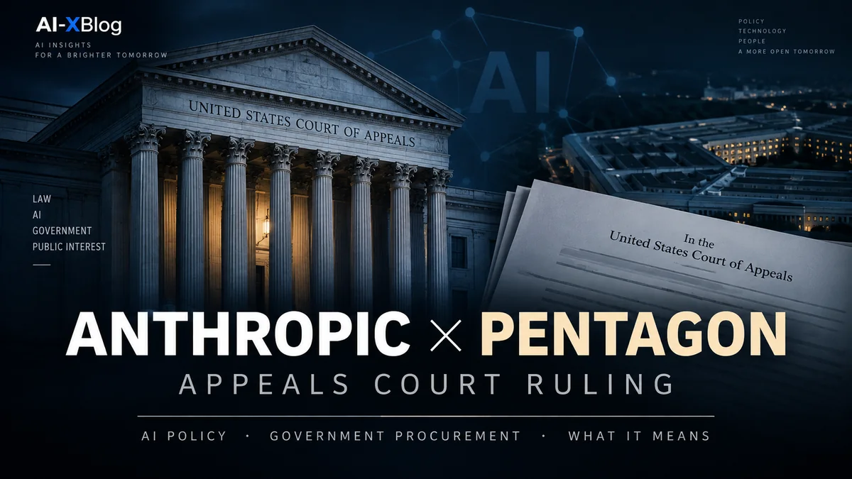AI-XBlog editorial cover for the Anthropic Pentagon appeals court ruling