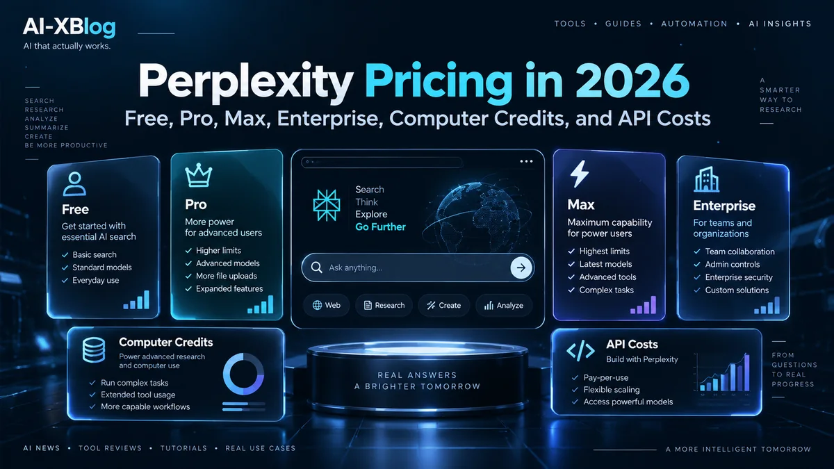 Perplexity pricing in 2026 with Free, Pro, Max, Enterprise, Computer Credits and API Costs